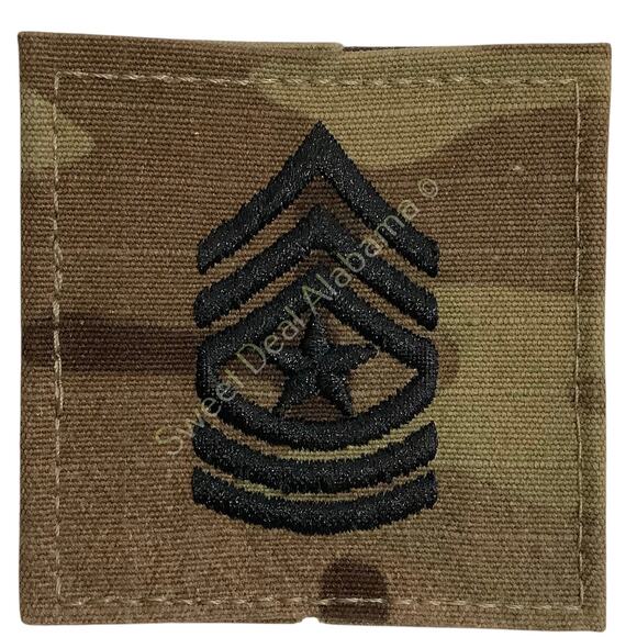U.S. Army Embroidered Sgt. Major OCP Sew-On Rank Insignia, Multi-Camo 2" x 2" - Picture 2 of 3